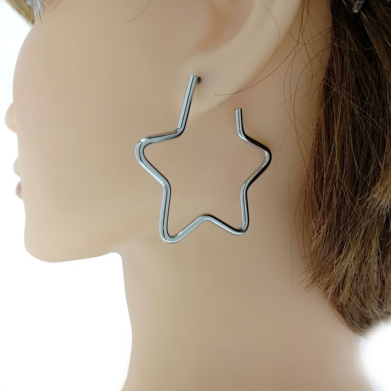 orecchini donna in acciaio inox a di da stella cuore cerchio forma grandi medio
